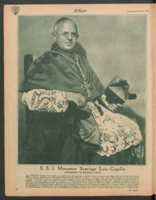 S. S. I. Monseñor Santiago Luis Copello : Arzobispo de Buenos Aires