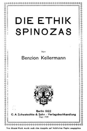 Die Ethik Spinozas über Gott und Geist