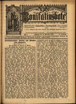 Erste Ausgabe vom Sonntag, den 12. November 1899.