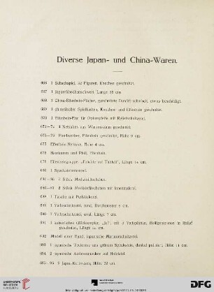Diverse Japan- und China-Waren (Nr. 666-749)