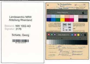Entnazifizierung Georg Schade, geb. 25.05.1890 (Musiker)