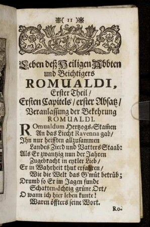 Ersten Capitel – Fünfftes Capitel