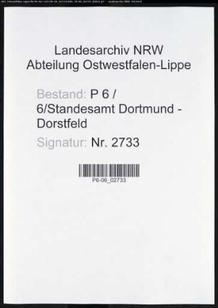 Sterberegister Standesamt Dortmund-Dorstfeld (III)