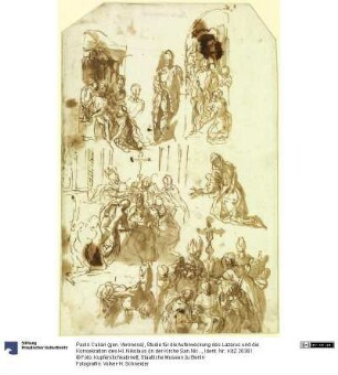 Studie für die Auferweckung des Lazarus und die Konsekration des Hl. Nikolaus (in der Kirche San Nicolò dei Mendicoli in Venedig)