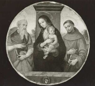 Maria mit dem Kinde zwischen dem hl. Hieronymus und dem hl. Franziskus