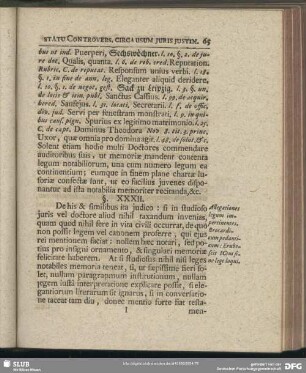 §. XXXII. Allegationes legum impertinentes. Brocardicum pedanticum: Erubescit Ictus sine lege loqui