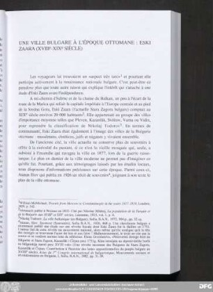 Une Ville Bulgare À L'Époque Ottomane : Eski Zaara (XVIIIe-XIXe Siècle)