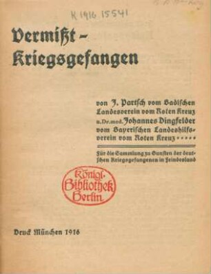 Vermißt-kriegsgefangen