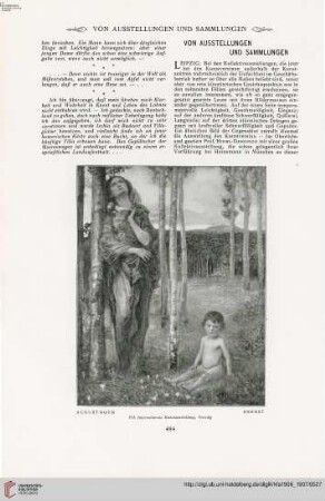 Von Ausstellungen und Sammlungen - Neue Denkmäler - Personal-Nachrichten