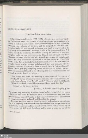 Two Handelian Anecdotes