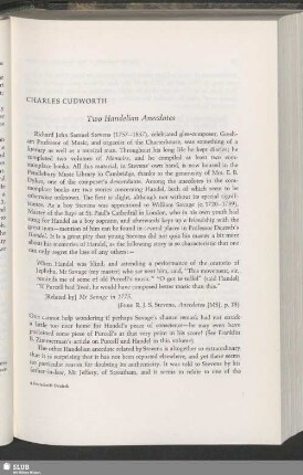 Two Handelian Anecdotes