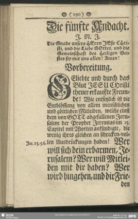 Die fünfte Andacht