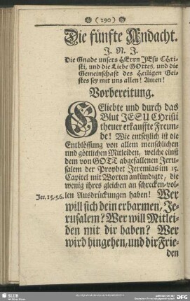 Die fünfte Andacht
