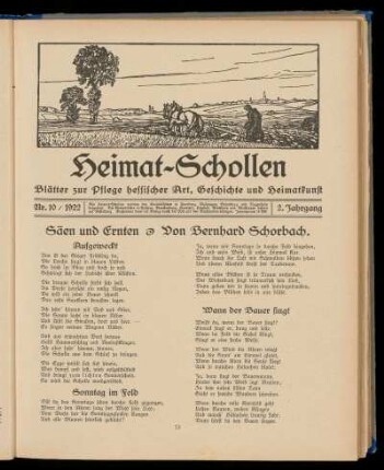 Heimat-Schollen 2. Jahrgang, Nr. 10, 1922