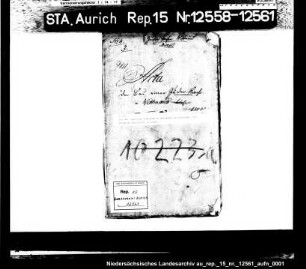 Die der jüdischen Gemeinde in Wittmund zur Erbauung einer Synagoge gestattete Kollekte