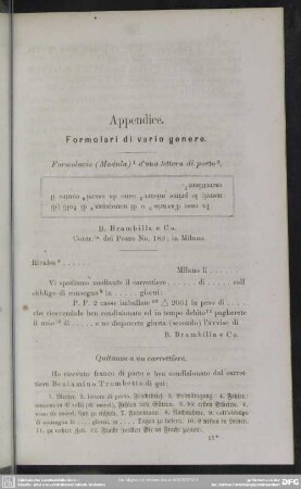 Appendice. Formolari di vario genere