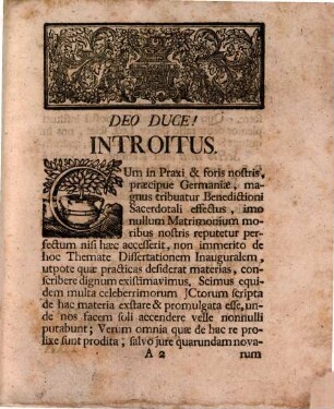 Diss. de rationibus decidendi a benedictione sacerdotali petitis