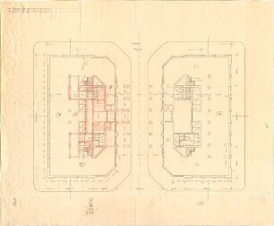 Fischer, Theodor; München, Sendlinger Tor Platz; Hochhaus - Grundriss EG, Grundriss 1. OG