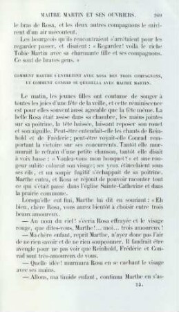 Comment Marthe s'entretint avec Rosa des trois compagnons, et comment Conrad se quellera avec maître Martin