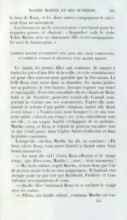 Comment Marthe s'entretint avec Rosa des trois compagnons, et comment Conrad se quellera avec maître Martin