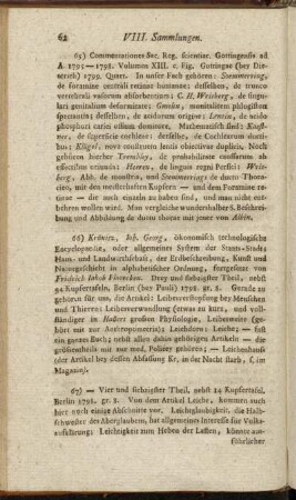 VIII. Sammlungen.