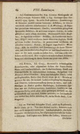 VIII. Sammlungen.
