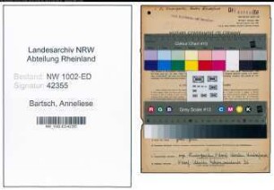 Entnazifizierung Anneliese Bartsch, geb. 13.06.1921 (Kindergaertnerin)