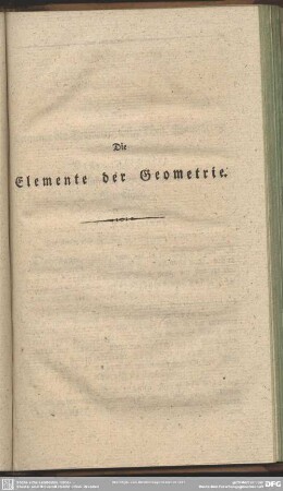 Die Elemente der Geometrie