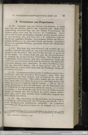 V. Verhältnisse und Proportionen