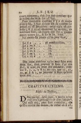Chapitre Sixieme. Règles du Tritrac