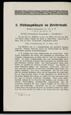 8. Stellungskämpfe im Priesterwald