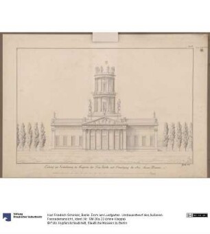 Berlin. Dom am Lustgarten. Umbauentwurf des Äußeren. Fassadenansicht.