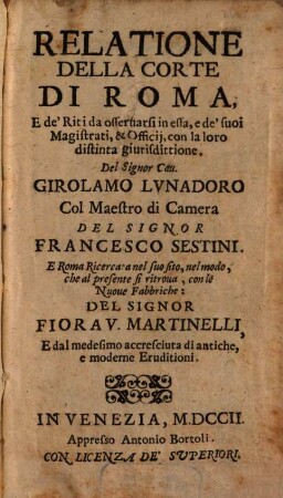 Relatione della corte di Roma, [13]