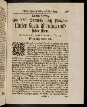 677-685, Andere Predig am XVI. Sontnag nach Pfingsten