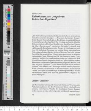 Reflexionen zum "negativen lesbischen Eigentum"