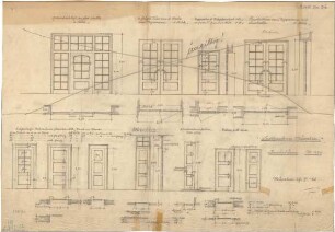 Fischer, Theodor; München - Westend, Bergmannstr.; Ledigenheim - Innentüren (Grundrisse, Ansichten)