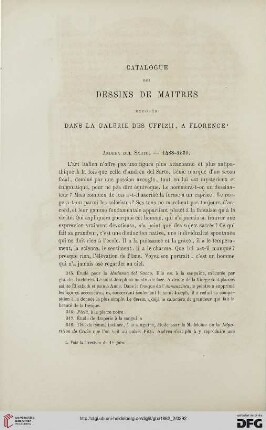 Catalogue des dessins de maîtres exposés dans la Galerie des Ufficii, à Florence