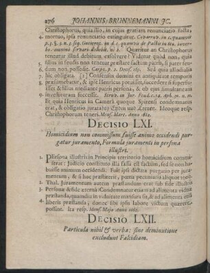 Decisio LXI - LXXX