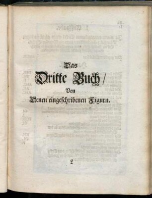 Das Dritte Buch/ Von Denen eingeschribenen Figuren.