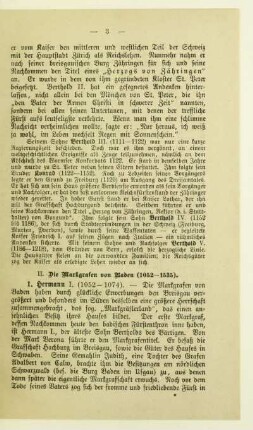 II. Die Markgrafen von Baden (1052 - 1535)