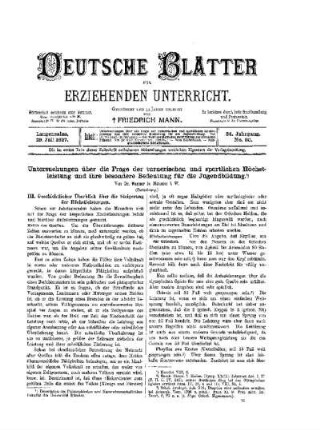 Untersuchungen über die Frage der turnerischen und sportlichen Höchstleistung und ihre besondere Bedeutung für die Jugendbildung : (Fortsetzung)