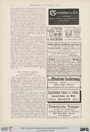 Karl Gotthard Langhans : ein Erinnerungsblatt