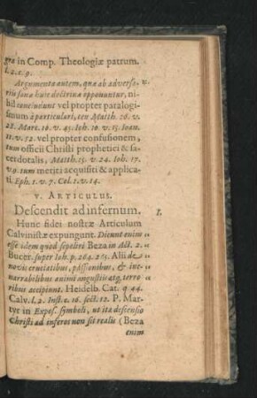 V. Articulus. Descendit ad infernum.