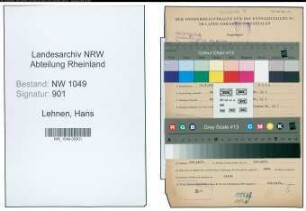 Entnazifizierung Hans Lehnen , geb. 11.04.1903 (Kaufmaennischer Angestellter)
