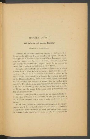 Apéndice Letra V : Del informe del doctor Remolar