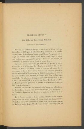 Apéndice Letra V : Del informe del doctor Remolar