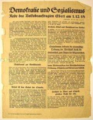 Flugblatt Mit Dem Wortlaut Einer Rede über Demokratie Und Sozialismus ...