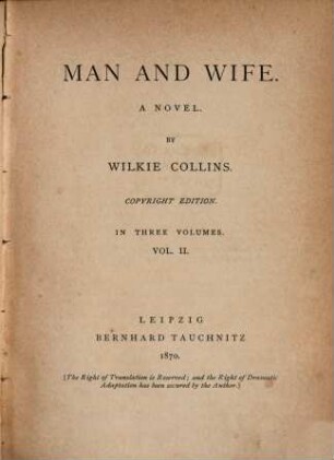 Man and wife : a novel. 2