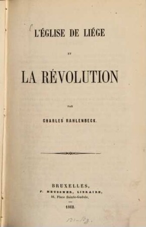 L'église de Liége et la révolution