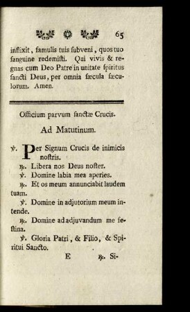 Officium pravum sanctae Crucis.